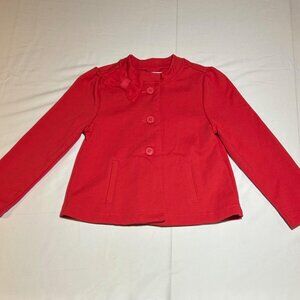 Gymboree Girls Small 5/6 Poppy Red Ciao Puppy Ponte Swing Jacket NWT
